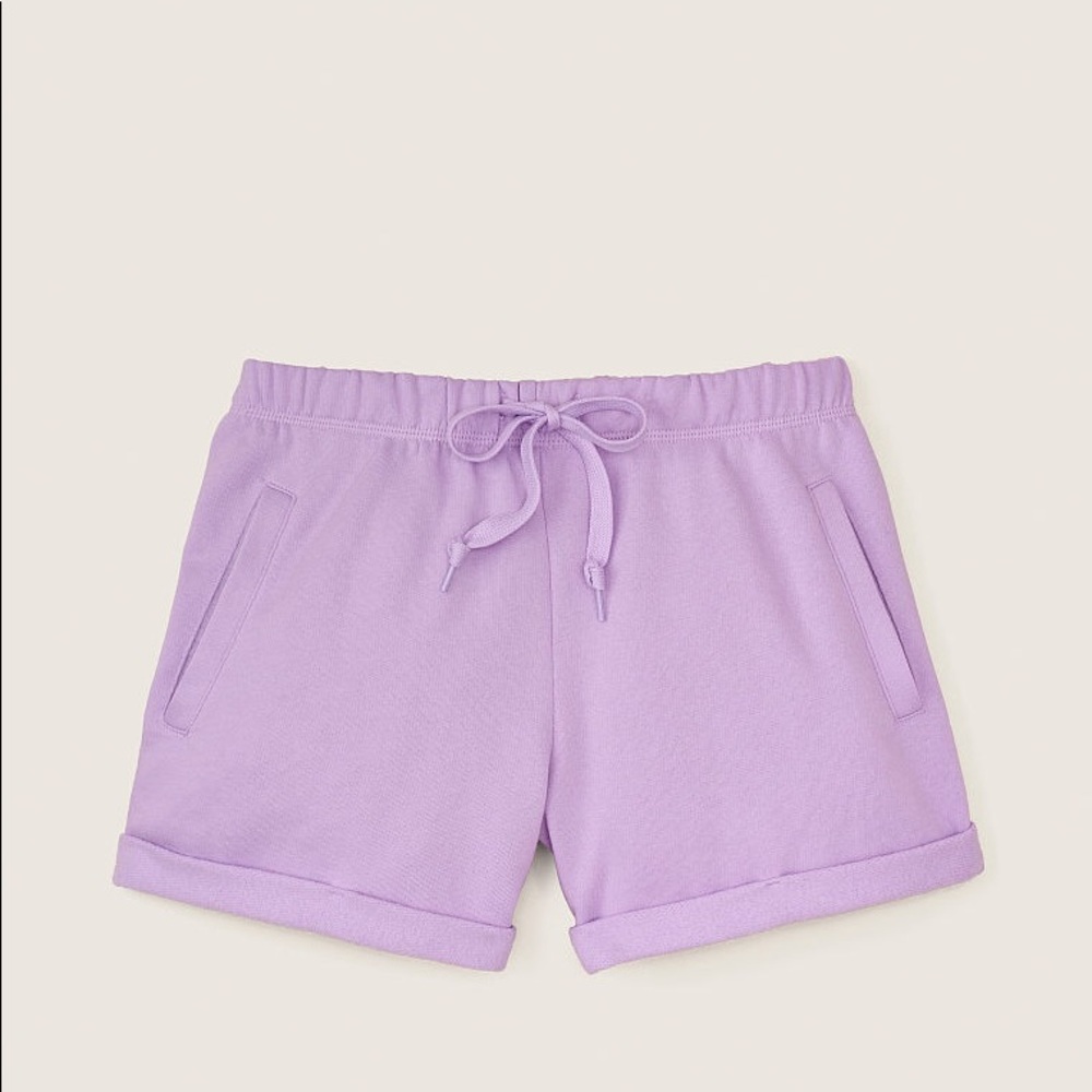 💗VS PINK PURPLE WHITE OMBRE LOGO BOYFRIEND SHORTS - Picture 3 of 8